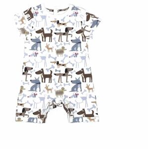 Newborn Organic Cotton Romper Dog Print